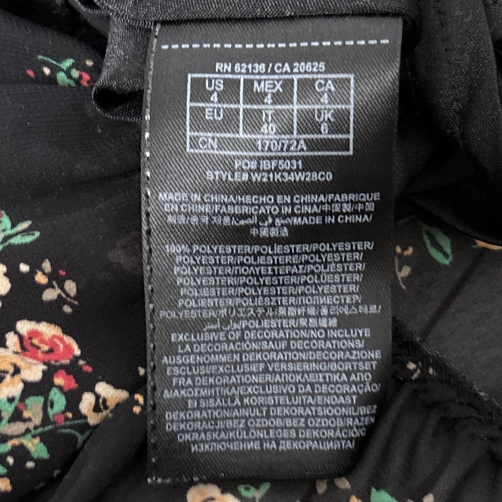 Guess Dress 4 Black Floral Maxi Ruffle Tiered Strappy Sundress Boho Summer Beach - Picture 8 of 10